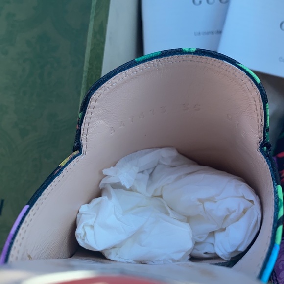 GUCCI X KEN SCOTT Malaga Kid Flora Infinity Women's Princetown - Picture 8 of 9